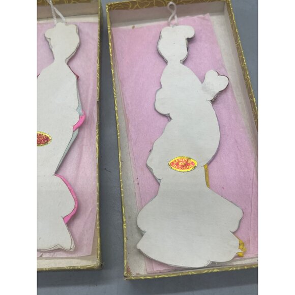 Vintage ornaments 2 Silk Chinese Ladies Lillian Vernon 6603 box layered 6" READ - Picture 5 of 7